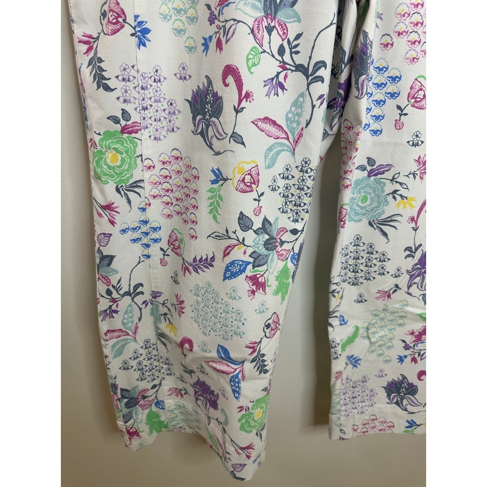 Talbots Straight Crop Pants in Whimsical Jacobean Floral Print Size 16 Summer - Picture 5 of 14